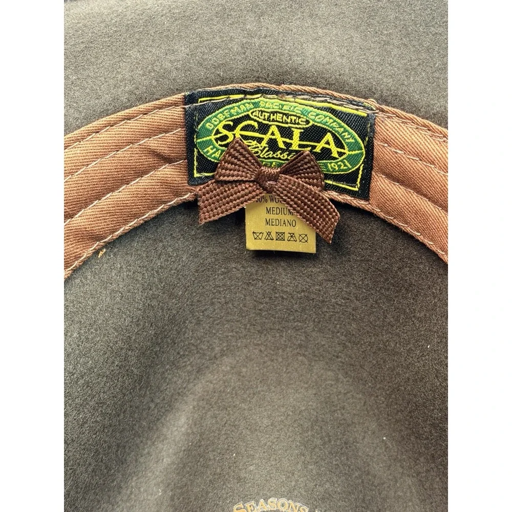 Scala Classico Dorfman Pacific Brown Wool Felt Fedora Hat Medium NWT